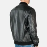 Men's black leather bomber jacket Morton in genuine Nappa leather