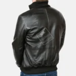Pacific men's black leather bomber jacket in slim fit Nappa leather