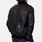 Pinnacle men's black leather bomber jacket in soft Nappa leather